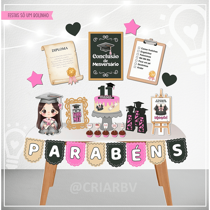 ARQUIVO DE CORTE KIT SÓ UM BOLINHO CONCLUSÃO MESVERSÁRIO (STUDIO E PDF) 1