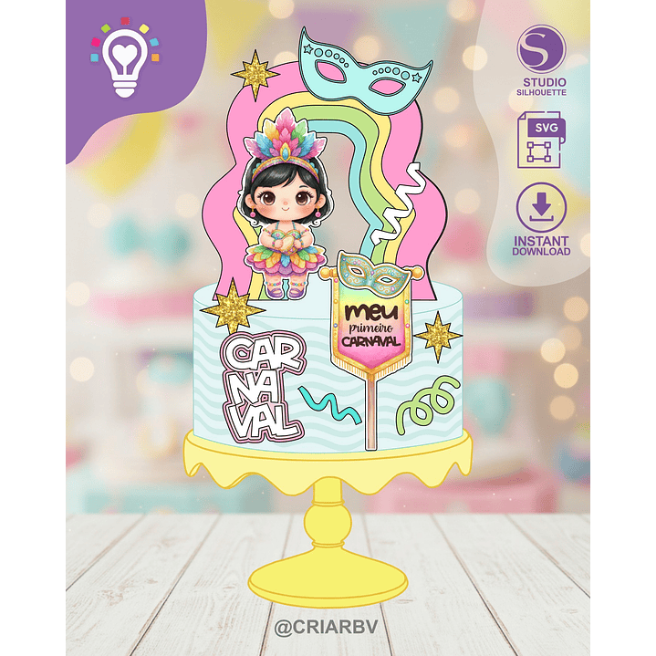 TOPO DE BOLO CARNAVAL (STUDIO E SVG) 1