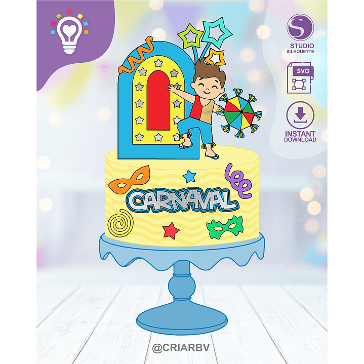 TOPO DE BOLO CARNAVAL (STUDIO E SVG) 1