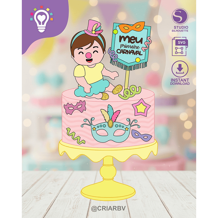 TOPO DE BOLO CARNAVAL (STUDIO E SVG) 1