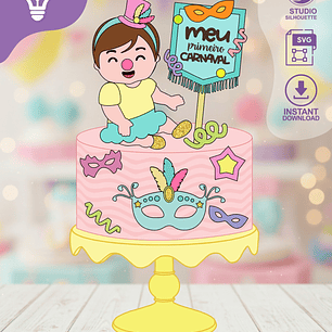 TOPO DE BOLO CARNAVAL (STUDIO E SVG)