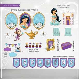 ARQUIVO E CORTE KIT SÓ UM BOLINHO JASMINE (STUDIO E PDF)