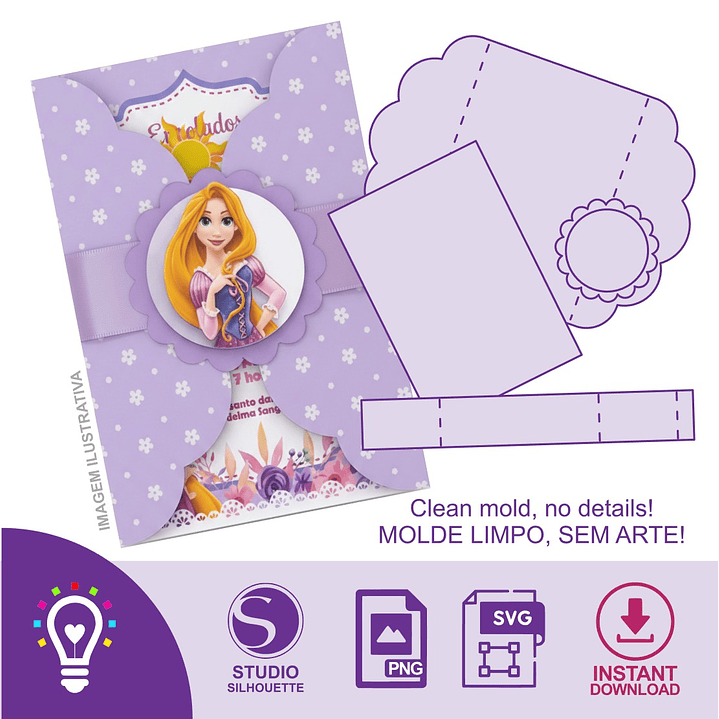 ARQUIVO DE CORTE CONVITE DE ANIVERSÁRIO (STUDIO, PNG E SVG) 1