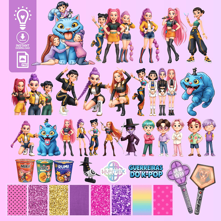 KIT DIGITAL GUERREIRAS DO K-POP HUNTRIX (PNG) 1