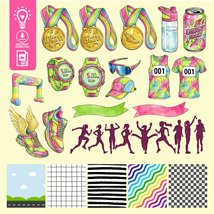 KIT DIGITAL CORRIDA, MARATONA (PNG)