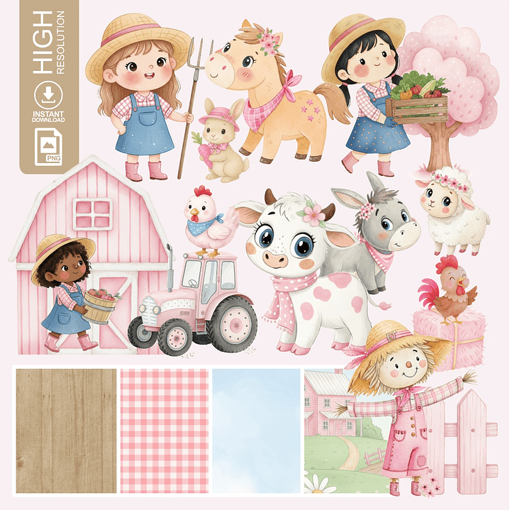 KIT DIGITAL FAZEDNINHA MENINA ROSA 1