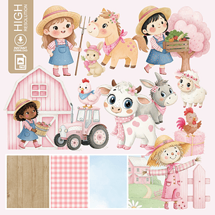 KIT DIGITAL FAZEDNINHA MENINA ROSA