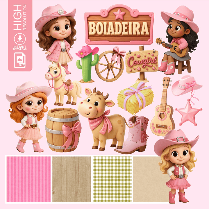 KIT DIGITAL FAZEDNINHA, BOIADEIRA, COWGIRL, COUNTRY 1