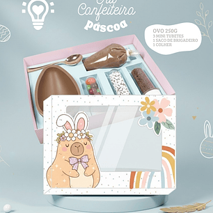 ARQUIVO DE CORTE, KIT CONFEITEIRO DE PÁSCOA CAPIVARA (STUDIO E PDF)