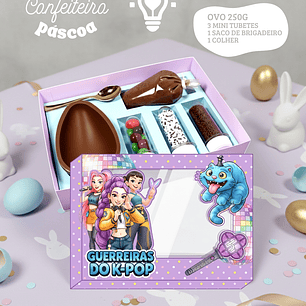 ARQUIVO DE CORTE KIT CONFEITEIRO DE PÁSCOA / GUERREIRAS DO KPOP STUDIO E PDF)