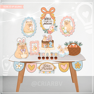 ARQUIVO DE CORTE KIT SÓ UM BOLINHO PÁSCOA CAPIVARA (STUDIO E PDF)