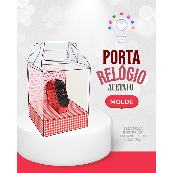 ARQUIVO DE CORTE CAIXA PARA RELÓGIO COM BERÇO (STUDIO, SVG E PDF) 1