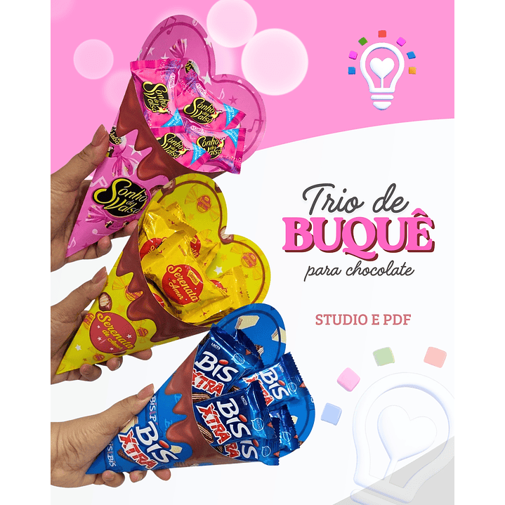 ARQUIVO DE CORTE BUQUÊ PARA CHOCOLATES (STUDIO, PDF E SVG) 1