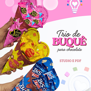 ARQUIVO DE CORTE BUQUÊ PARA CHOCOLATES (STUDIO, PDF E SVG)