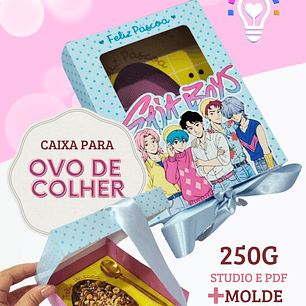 ARQUIVO DE CORTE CAIXA OVO DE COLHER SAJA BOYS DE 250G (STUDIO, PDF E SVG)