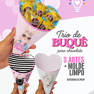 ARQUIVO DE CORTE BUQUÊ PARA CHOCOLATES (STUDIO, PDF E SVG)