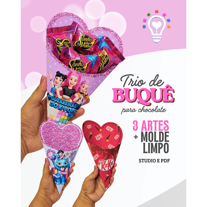 ARQUIVO DE CORTE BUQUÊ PARA CHOCOLATES (STUDIO, PDF E SVG) 1