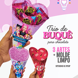 ARQUIVO DE CORTE BUQUÊ PARA CHOCOLATES (STUDIO, PDF E SVG)