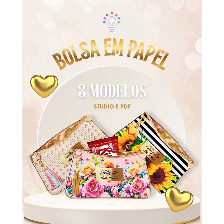 ARQUIVO DE CORTE BOLSINHA, NÉCESSAIRE DE PAPEL / DIA DAS MÃES (STUDIO E PDF) 1