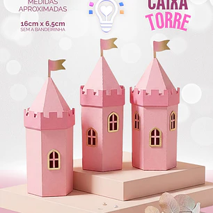 ARQUIVO DE CORTE CAIXA TORRE LEMBRANCINHA PRINCESAS (STUDIO E PDF)