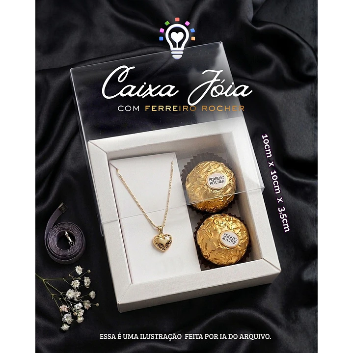 ARQUIVO DE CORTE MOLDE CAIXA FERREIRO ROCHER E CORDÃO / DOCES (STUDIO E PDF) 1