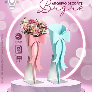 ARQUIVO DE CORTE BUQUÊ DE PAPEL / DIA DOS NAMORADOS / MÃES (STUDIO, PNG E SVG)