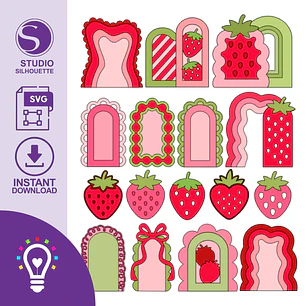 ARQUIVO DE CORTE PAINEL E MOLDURA MORANGOS (STUDIO E SVG)