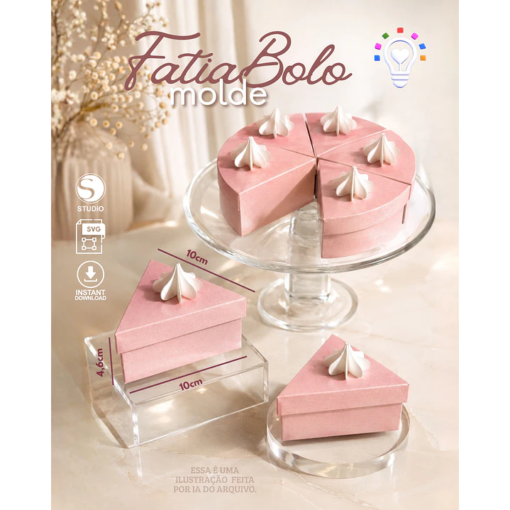 ARQUIVO DE CORTE  COM 6 FATIAS DE BOLO MOLDE (STUDIO SVG E PDF) 1