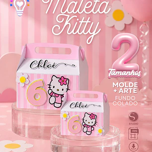 ARQUIVO DE CORTE MALETA HELLO KITTY + MOLDE COM 2 TAMANHOS (SVG E STUDIO)