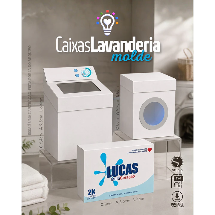 ARQUIVO DE CORTE MOLDE DE CAIXA LAVANDERIA (SVG) 1