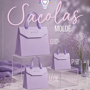 ARQUIVO DE CORTE TRIO DE SACOLAS  (STUDIO E SVG)