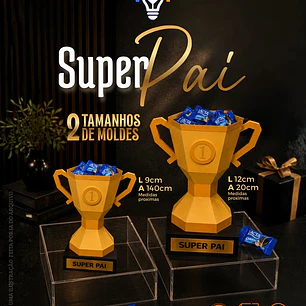 ARQUIVO DE CORTE TROFÉU DIA DOS PAIS + MOLDE (PNG)