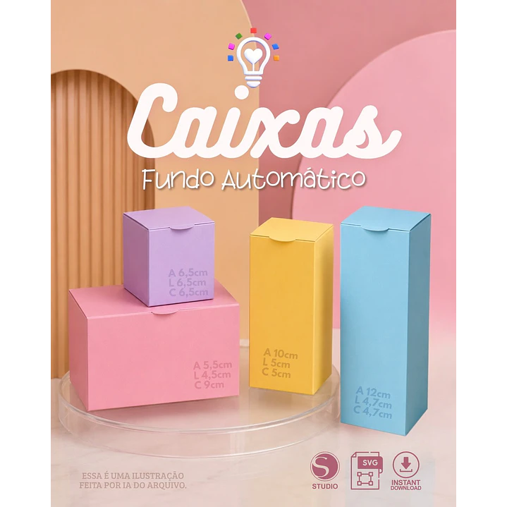 ARQUIVO DE CORTE CAIXAS AUTOMÁTICAS RETANGULAR E QUADRADA (STUDIO E SVG) 1