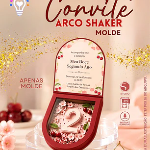 ARQUIVO DE CORTE CONVITE ARCO SHAKER (STUDIO E SVG)