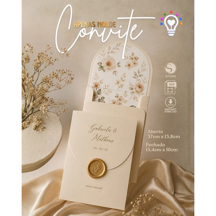 ARQUIVO DE CORTE CONVITE DE CASAMENTO (SVG) 1
