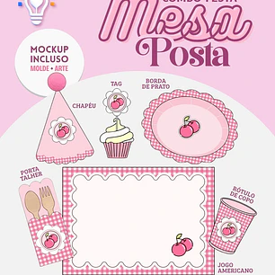 ARQUIVO DE CORTE COMBO FESTA DE MESA POSTA / JOGO AMERICANO (STUDIO E SVG)