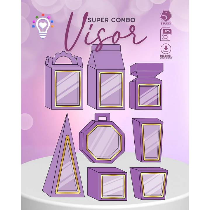 ARQUIVO DE CORTE CAIXA COM VISOR COMBO (STUDIO E SVG) 1