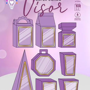 ARQUIVO DE CORTE CAIXA COM VISOR COMBO (STUDIO E SVG)