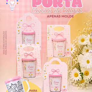 ARQUIVO DE CORTE PORTA CANECA DE COLORIR (STUDIO E SVG)
