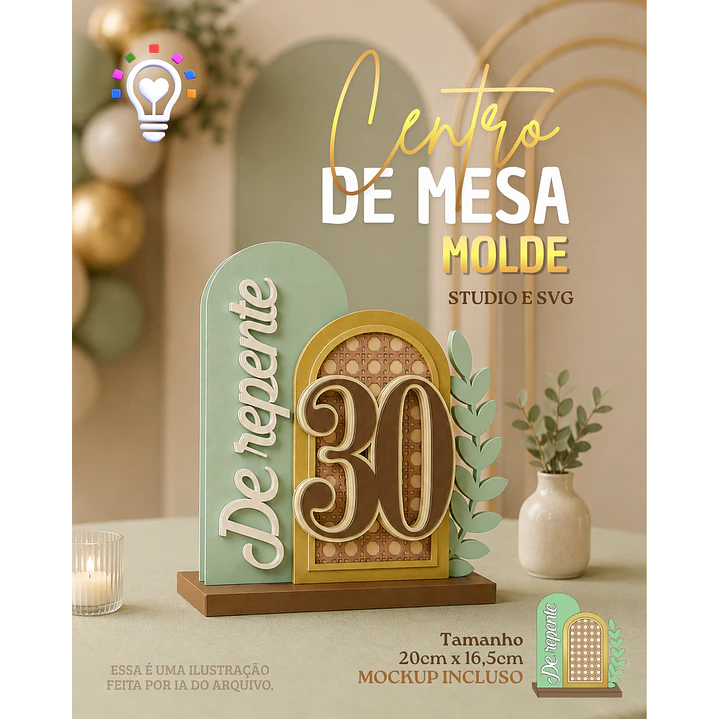 ARQUIVO DE CORTE CENTRO DE MESA DECORATIVO (STUDIO E PDF) 1