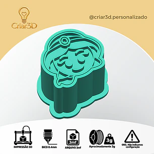 ARQUIVO IMPRESSÃO 3D EJETOR DE BRIGADEIRO PRINCESA JASMINE (Formato 3mf)