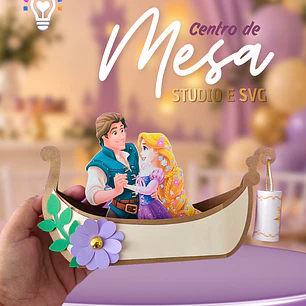ARQUIVO DE CORTE CENTRO DE MESA RAPUNZEL BARCO