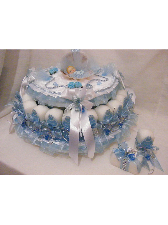 C6002.1 - AZUL - Estrutura de bolo batizado azul