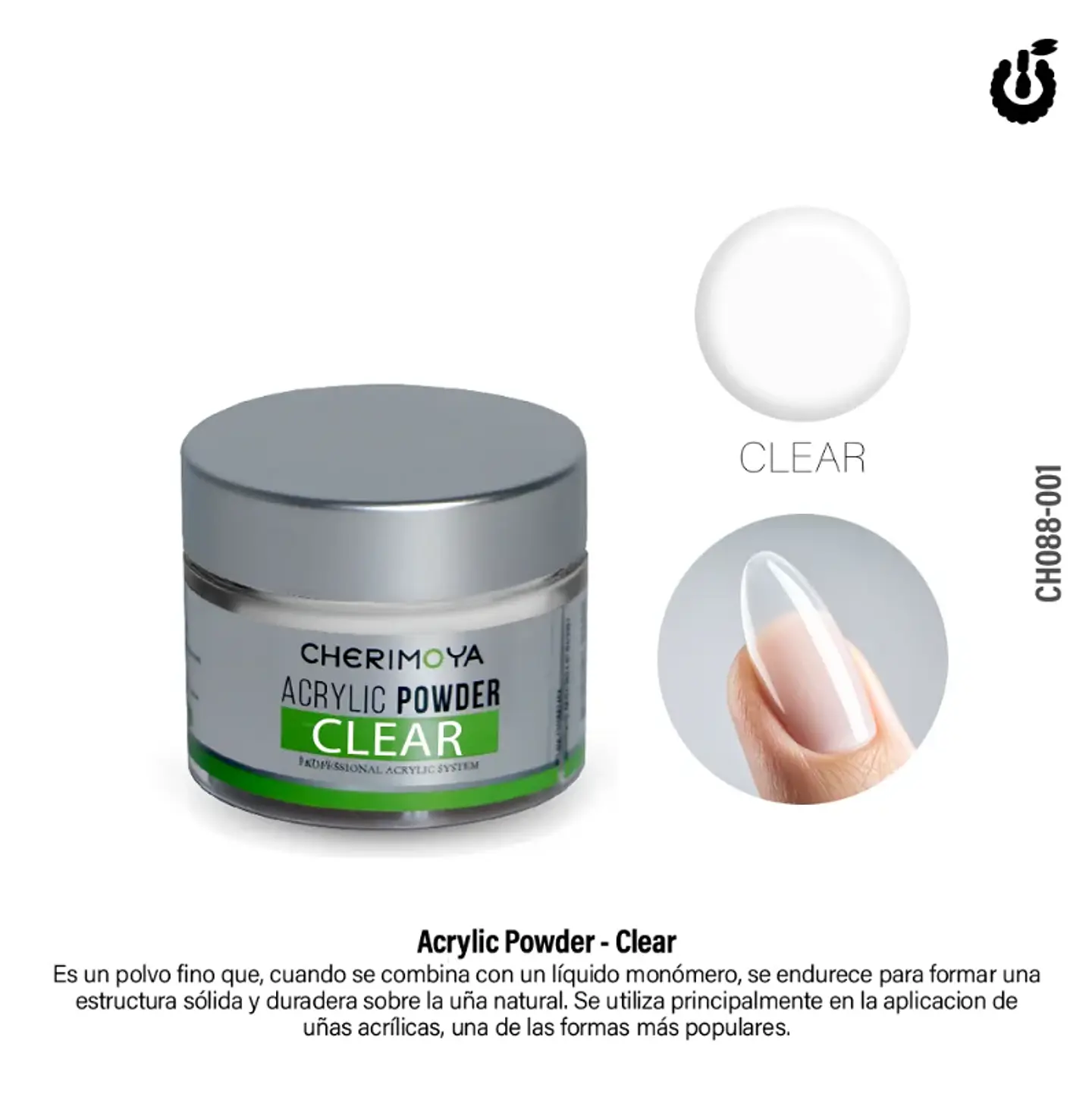 ACRYLIC POWDER CLEAR 1OZ CHERIMOYA 1