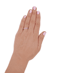 Anillo  Oro Blanco 18Kt Medio Cintillo  Diamantes-Zafiro Natural 
