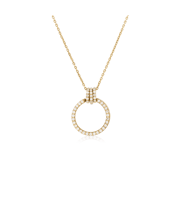 Collar Oro 18kt,  Circulo Diamantes 
