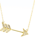 Collar de Oro Amarillo y Blanco 18kt Modelo Flecha con   Diamantes