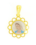 Colgante de Oro de 18 Kt  Virgen María Color