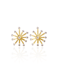 Conjunto  Oro Amarillo 18kt Estrella Circones (aros y cadena )