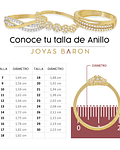 Anillo Plata Italiana 925, Baño Oro Amarillo 18K Relieve